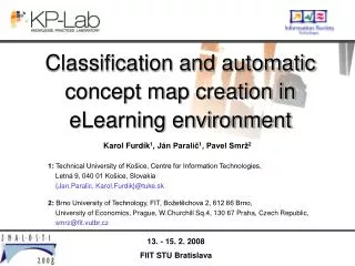 Classification and automatic concept map creation in eLearning environment