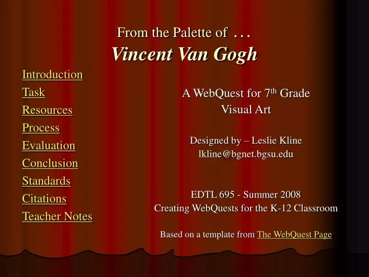 from the palette of vincent van gogh