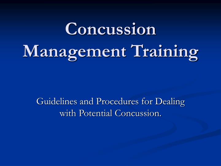 concussion management training
