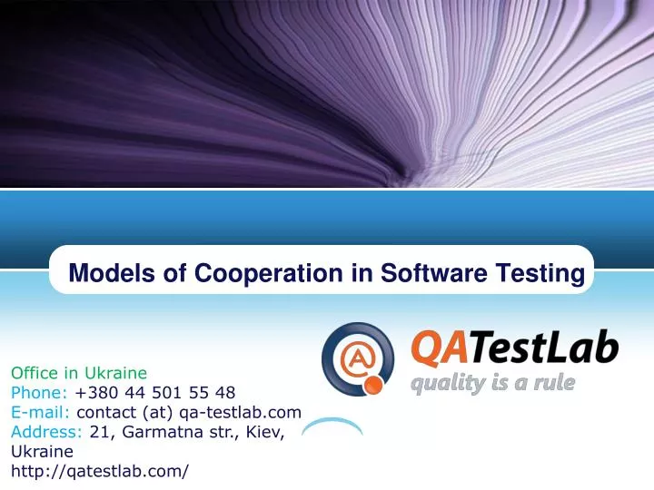 models of cooperation in software t esting