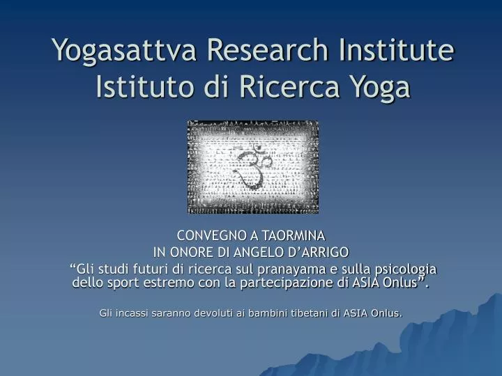 yogasattva research institute istituto di ricerca yoga