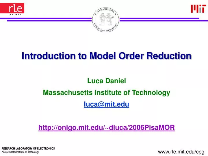introduction to model order reduction