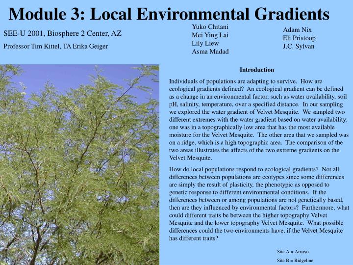 module 3 local environmental gradients