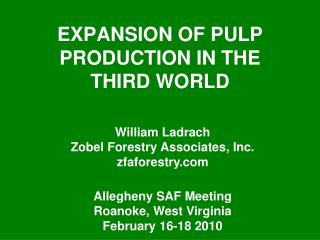 EXPANSION OF PULP PRODUCTION IN THE THIRD WORLD