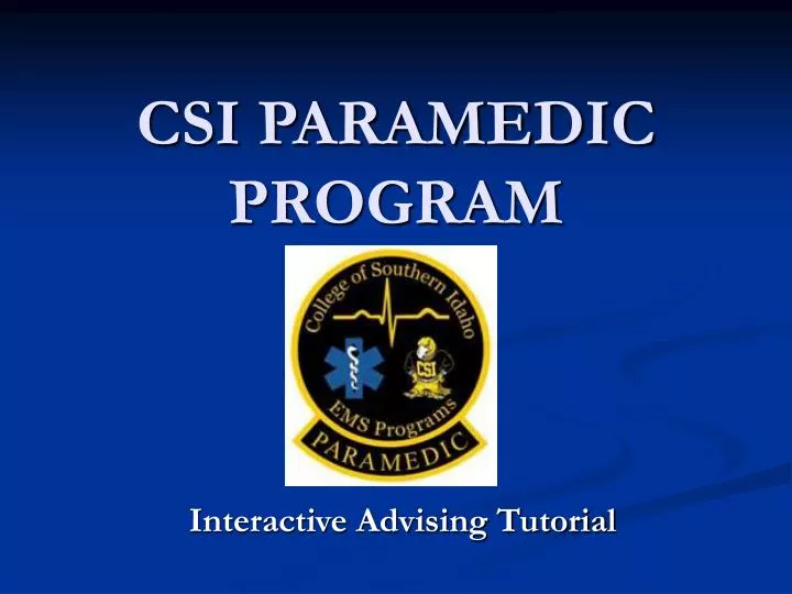 csi paramedic program