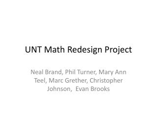 UNT Math Redesign Project