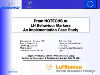 From NOTECHS to LH Behaviour Markers An Implementation Case Study