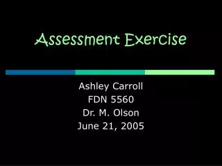Assessment Exercise