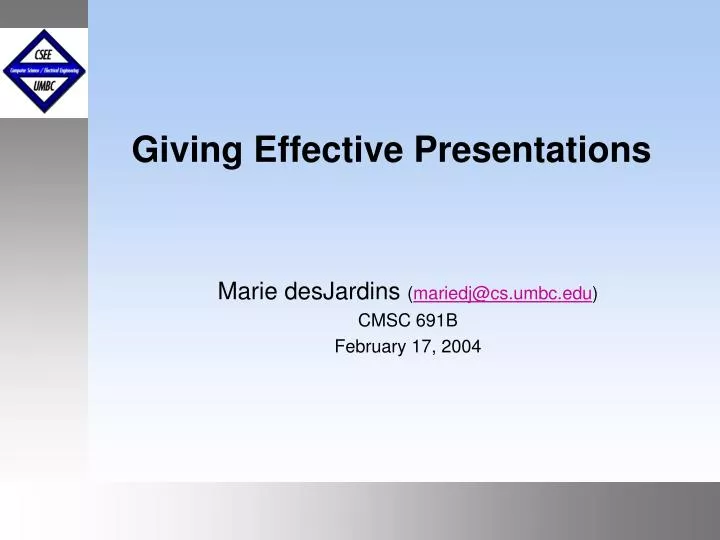 giving effective presentations