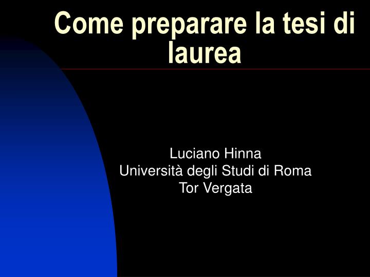 come preparare la tesi di laurea