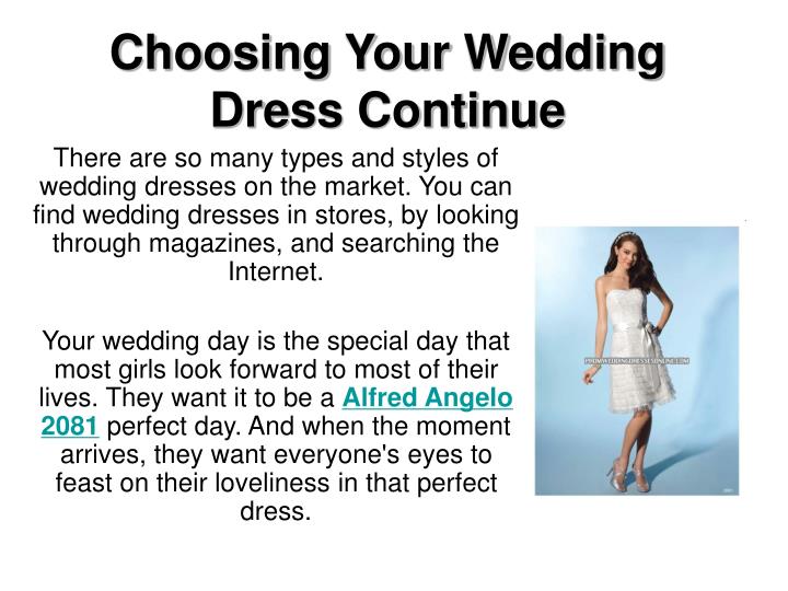 choosing your wedding dress continue