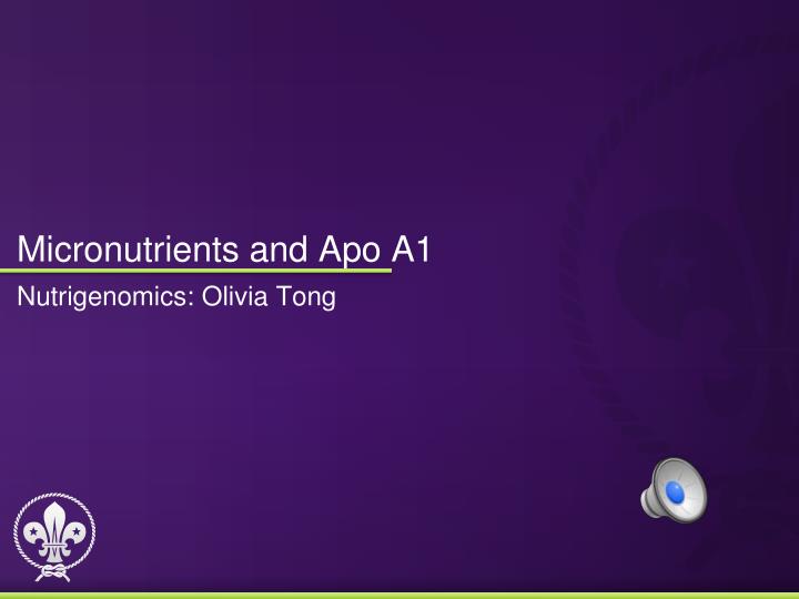 micronutrients and apo a1