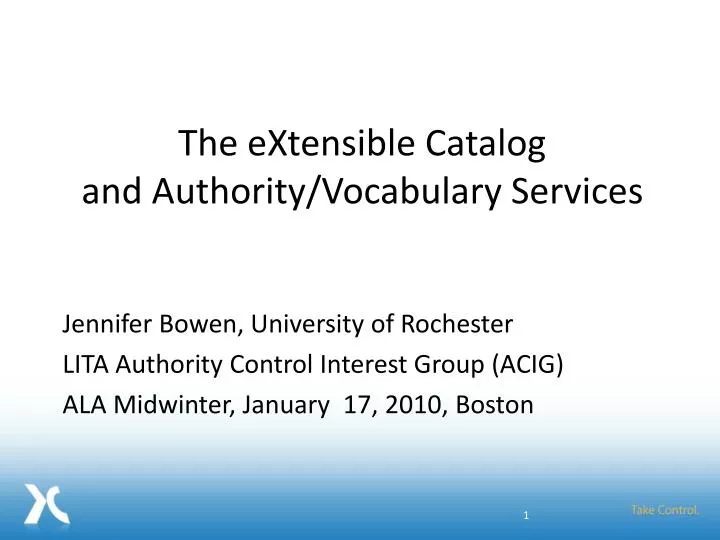 the extensible catalog and authority vocabulary services