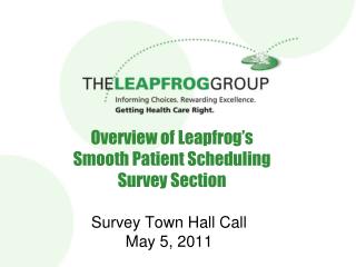 Overview of Leapfrog’s Smooth Patient Scheduling Survey Section