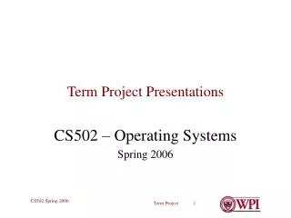 Term Project Presentations