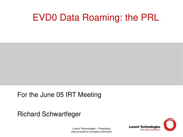 evd0 data roaming the prl