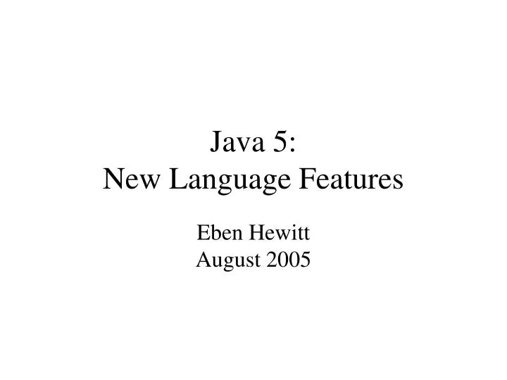 java 5 new language features