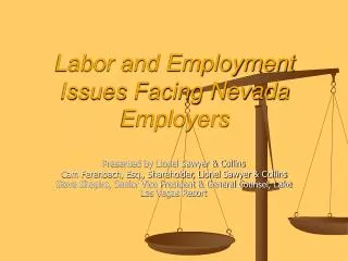 Labor and Employment Issues Facing Nevada Employers