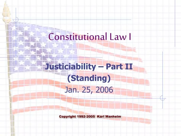 justiciability part ii standing jan 25 2006
