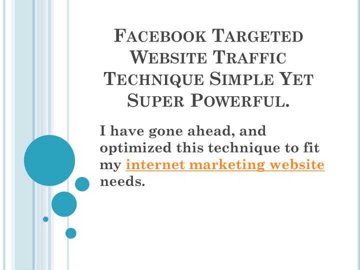 facebook targeted website traffic technique simple yet super powerful
