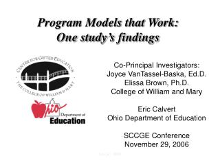 Program Models that Work: One study’s findings