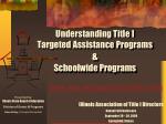 Understanding Title I Targeted Assistance Programs &amp; Schoolwide Programs - slide 1