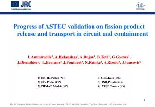 Progress of ASTEC validation on fission product release and transport in circuit and containment