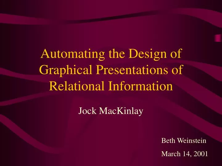 automating the design of graphical presentations of relational information
