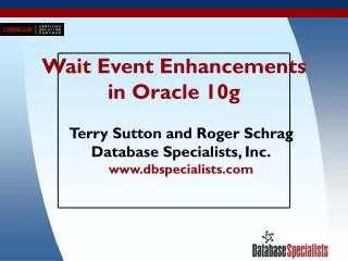 Wait Event Enhancements in Oracle 10g