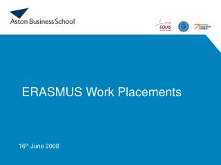 ERASMUS Work Placements