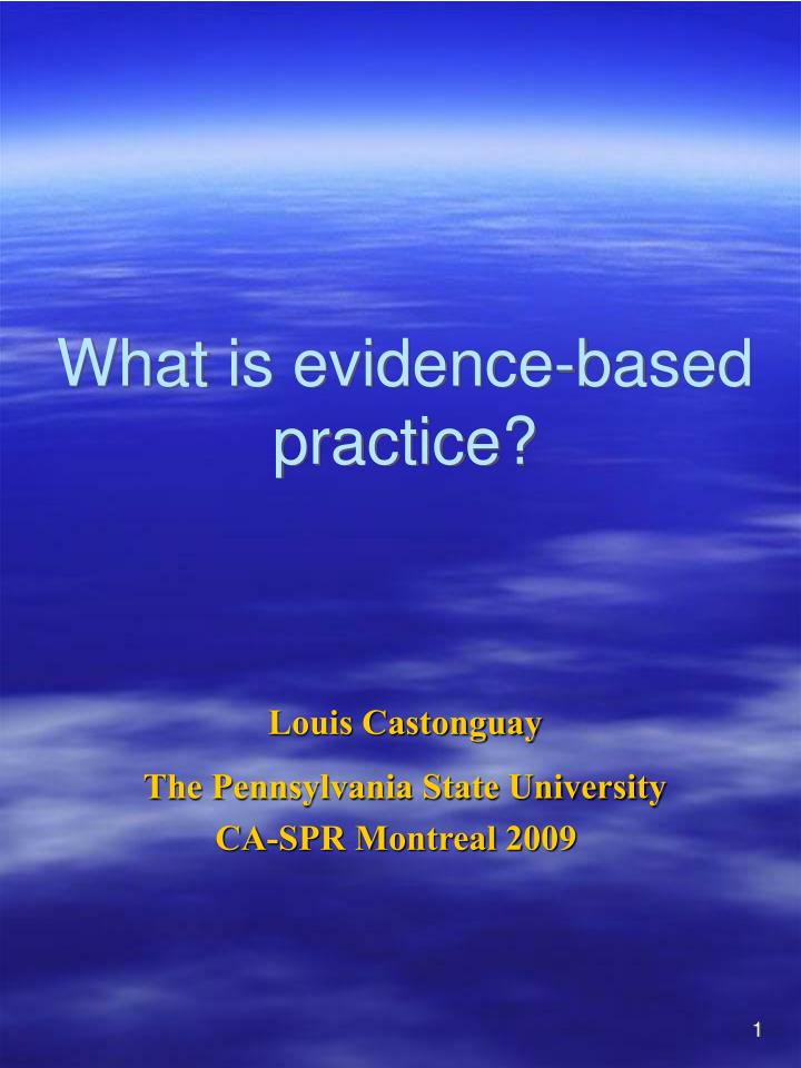 what is evidence based practice