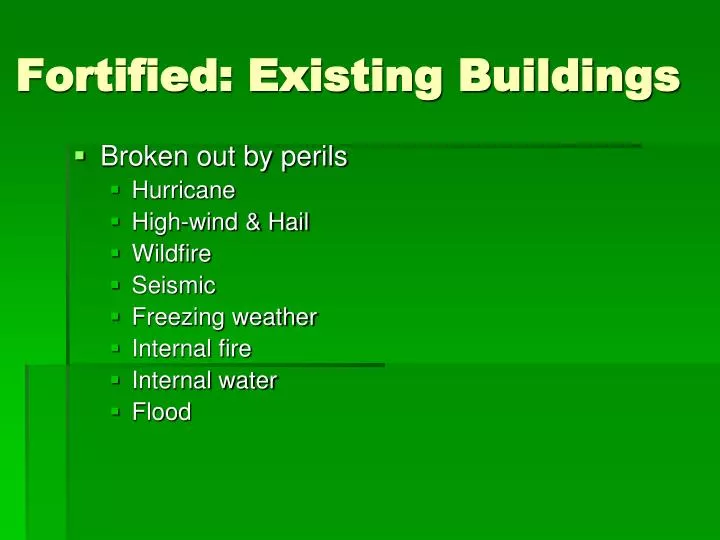 fortified existing buildings