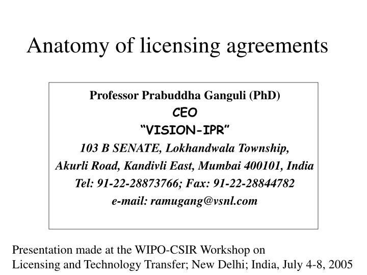 anatomy of licensing agreements