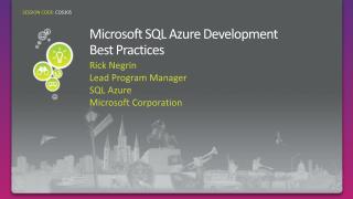 Microsoft SQL Azure Development Best Practices