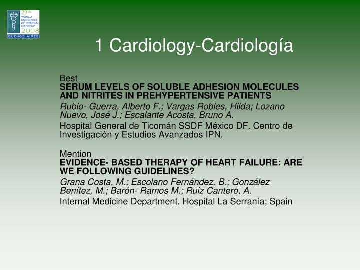 1 cardiology cardiolog a
