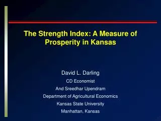 The Strength Index: A Measure of Prosperity in Kansas