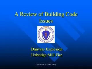 A Review of Building Code Issues