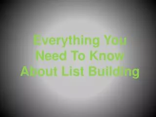 List Building System
