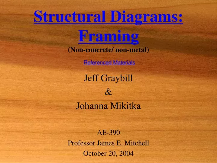 structural diagrams framing non concrete non metal