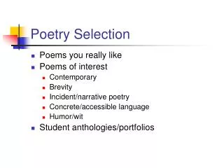 Poetry Selection
