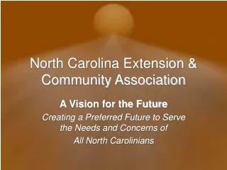 North Carolina Extension &amp; Community Association