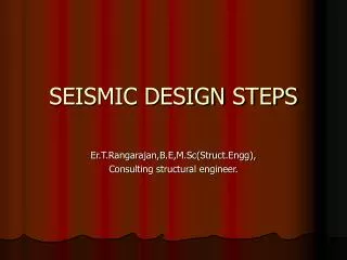 SEISMIC DESIGN STEPS