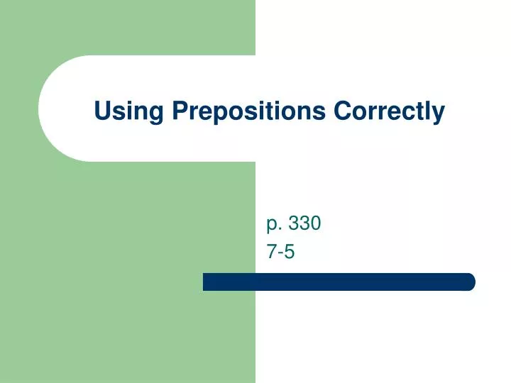 using prepositions correctly