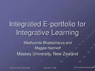 Integrated E-portfolio for Integrative Learning