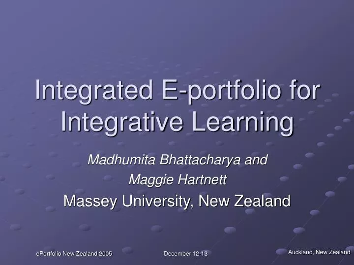 integrated e portfolio for integrative learning