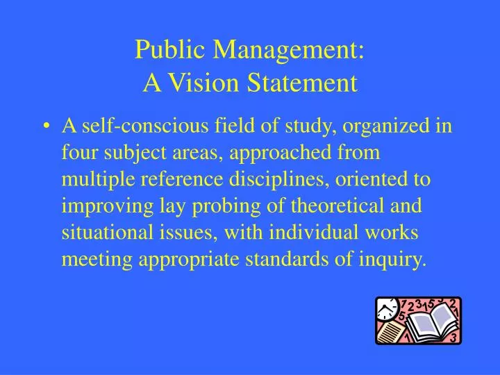 public management a vision statement