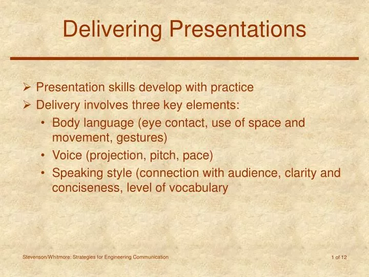 delivering presentations