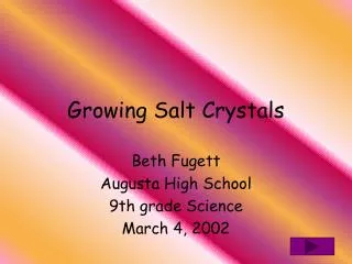 Growing Salt Crystals