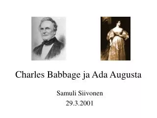 Charles Babbage ja Ada Augusta
