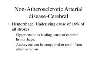 Non-Atherosclerotic Arterial disease-Cerebral